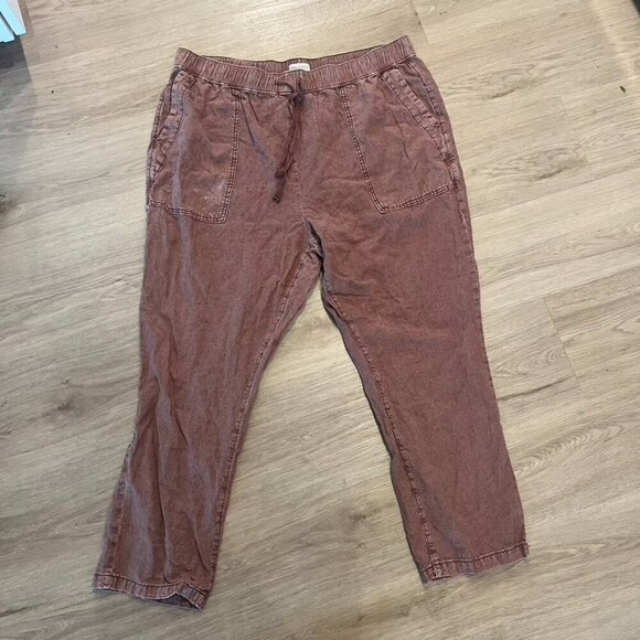 Anthropologie Pants - Anthropologie pilcro wide leg pants Brown Tie Waist XL
